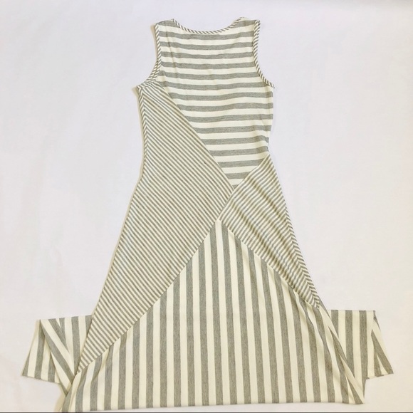 Finn & Clover Summer Maxi Dress White Gray Stripe Medium - Picture 4 of 5
